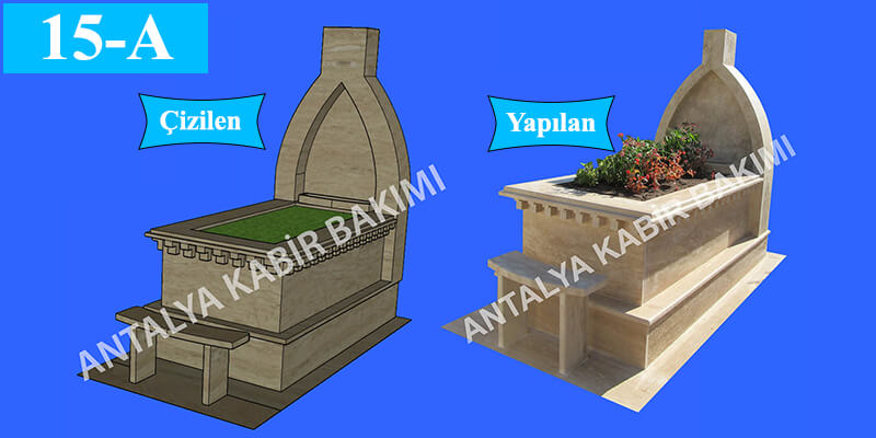 Traverten mezar modeli, çizimden uygulamaya