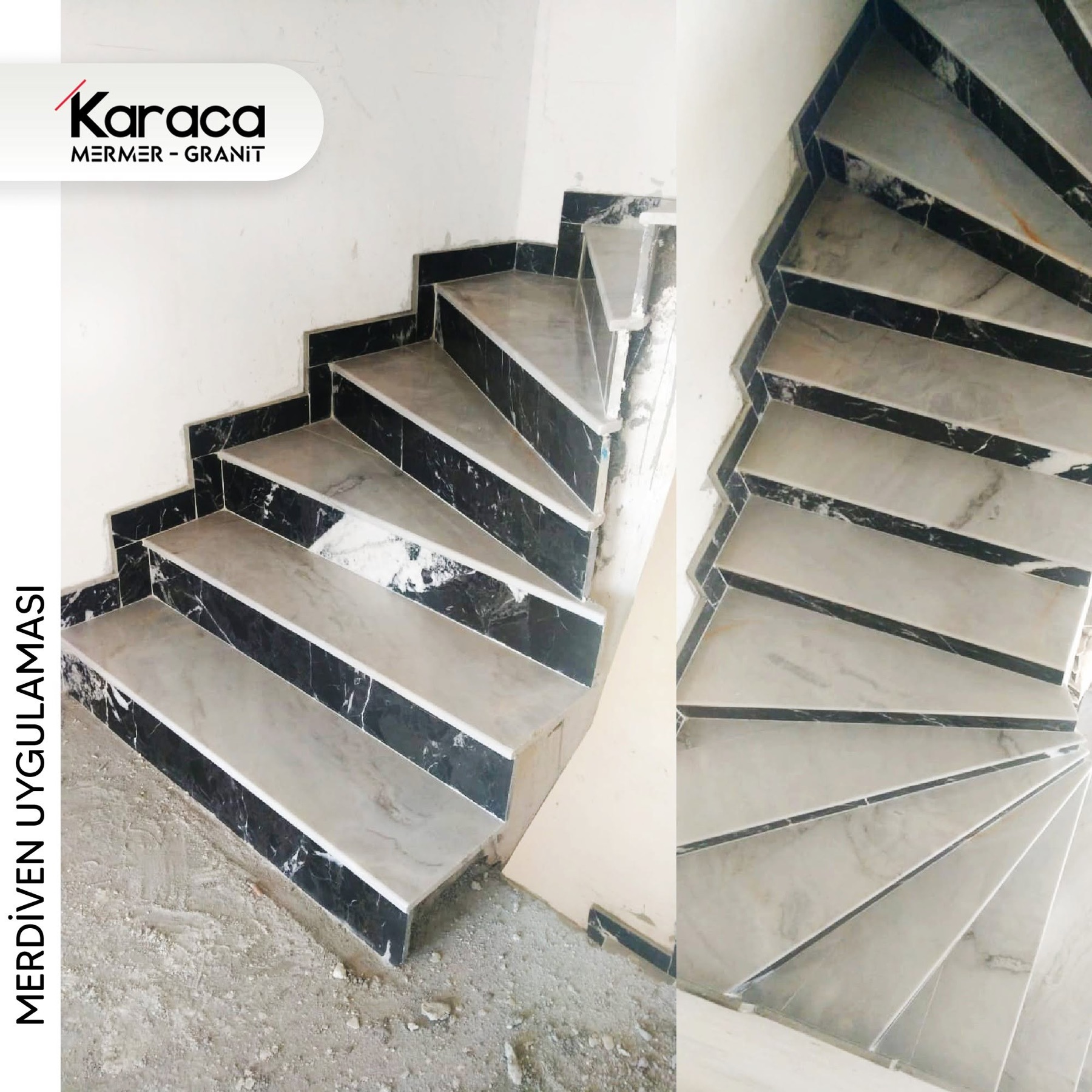 Karaca mermer basamak ve merdiven uygulaması